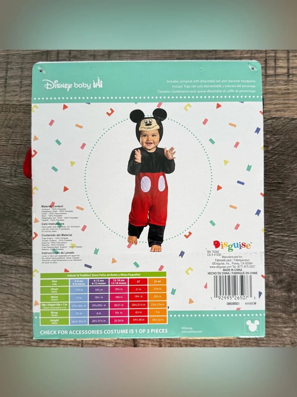 NEW Disney Baby Mickey Mouse Baby Toddler Halloween Costume 12-18 Months